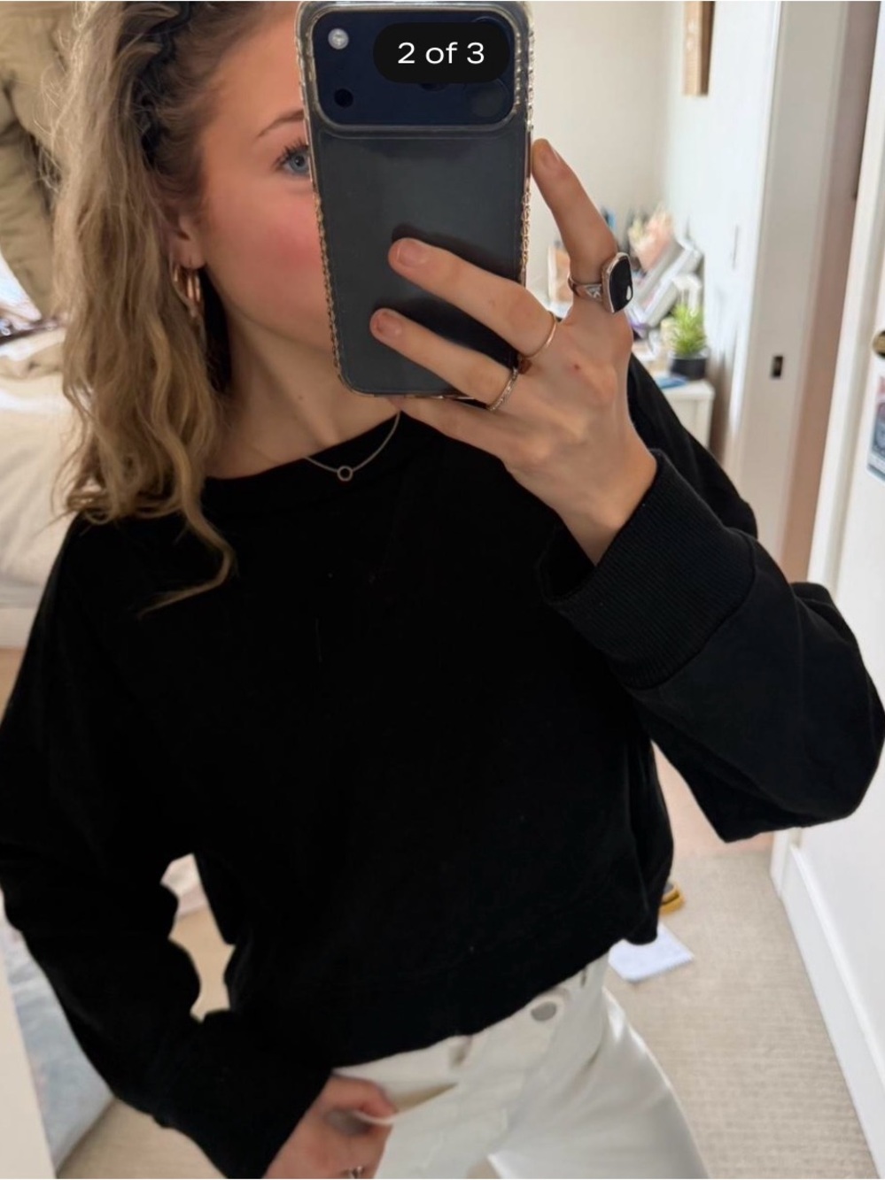 aerie Black Crew Neck Sweater